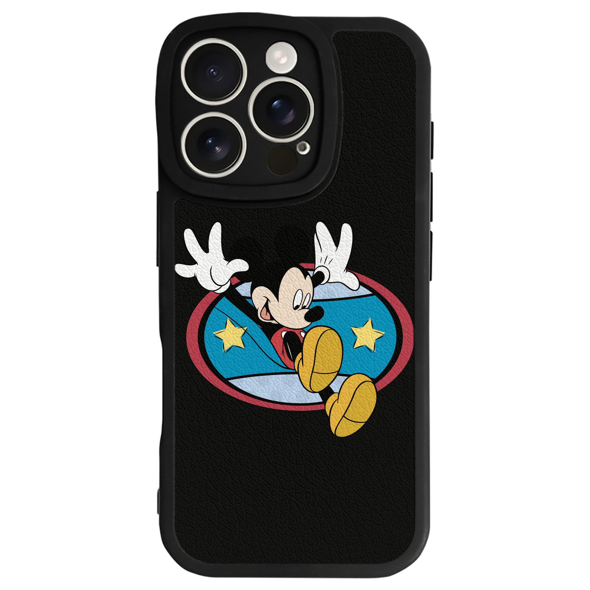 （画像用） ミッキーマウス Mickey Mouse 【iPhone 16シリーズ対応】シリコンスマホケース（レザー調） 材質：シリコン